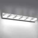 IZORRO LED Modern Bathroom Lights Fixtures(6-Light,Dimmable,360°Rotate),Chrome Acrylic Wall Lighting,Vanity Lights for Bathroom Over Mirror - 6000k 36In （No Assembly Required）