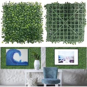 Paistao Artificial Grass Wall Backdrop Panels,10"x 10"(24Pcs) Faux Boxwood Panels for Interior Wall, Backdrop Wall, Garden Wall and Indoor Outdoor Plant Wall Decor