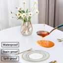 Rectangle Tablecloth 60 x 84 inch for 6-8 Seats Waterproof, TPU Coated Spill Proof Dining Table Cloths White