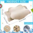 Hahafelt Cooling Cervical Neck Pillowcase Cover (Only Pillow Case) Ergonomic Pillowcase with Zipper Breathable Contour Pillow Cover for Side Back Stomach Sleepers(Champagne,Standard Size)