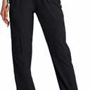 Hugut Women's Hiking Pants Quick Dry Lightweight Cargo Pants UPF 50 Water Resistant Zipper Pockets Golf Travel Work Camping (Black, S)