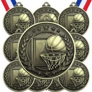 Misdary 12 Pack Medals with Neck Ribbons Team Participation Trophies for Kids Sports Awards Party Favors for Sports Competitions Celebration Gift (Bronze)