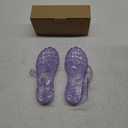 Jelly Shoes for Toddler Girls Summer Beach Retro Jellies Sandals T-Strap Slingback Little Kids Glitter White Size 34 Soft Closed Toe Princess Dress Flat Purple