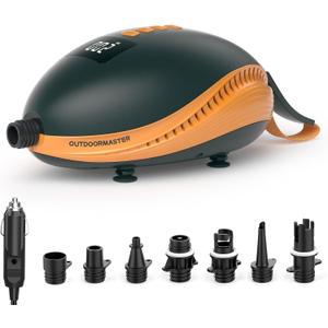 OutdoorMaster 20PSI High Pressure Paddle Board Pump Electric Dolphin -Quick Portable SUP Air Pump,Auto-Off &12V DC Car Connector Electric Pump for Inflatable Stand up Paddle Boards,Boats,Inflators
