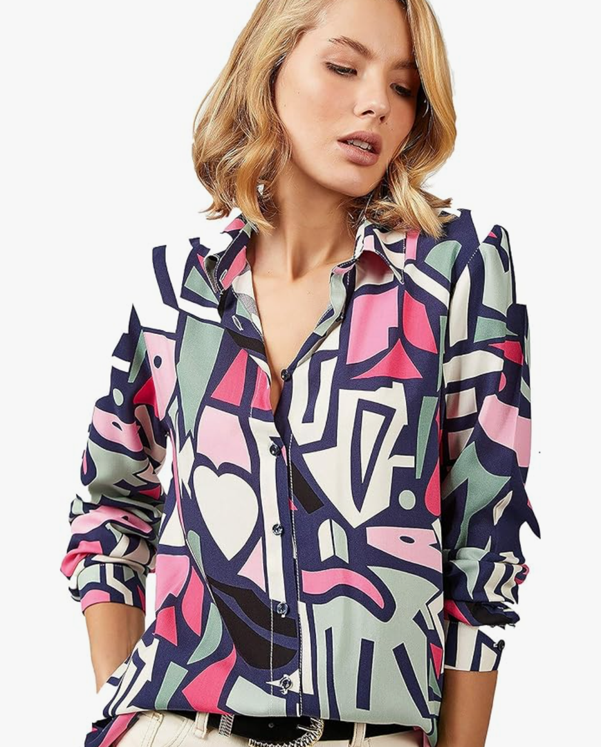 Blouses for Women Fashion, Long Sleeve Button Down Shirts Dressy Casual Tops S