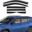 Rain Guards Fit for Jeep Compass 2017 2018 2019 2020 2021 2022 2023 2024 2025 2026, Tape-on Durable Side Window Sun Wind Deflectors 2017-2026 Compass Rain Guard Black 6 PCS