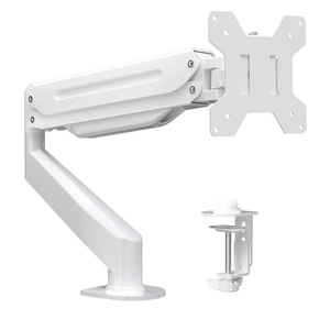 Suptek Monitor Mount Gas Spring Single Monitor Arm Desk Mount Stand Fully Adjustable Fits 17 20 22 23 24 26 27 32 inch Monitors (White)