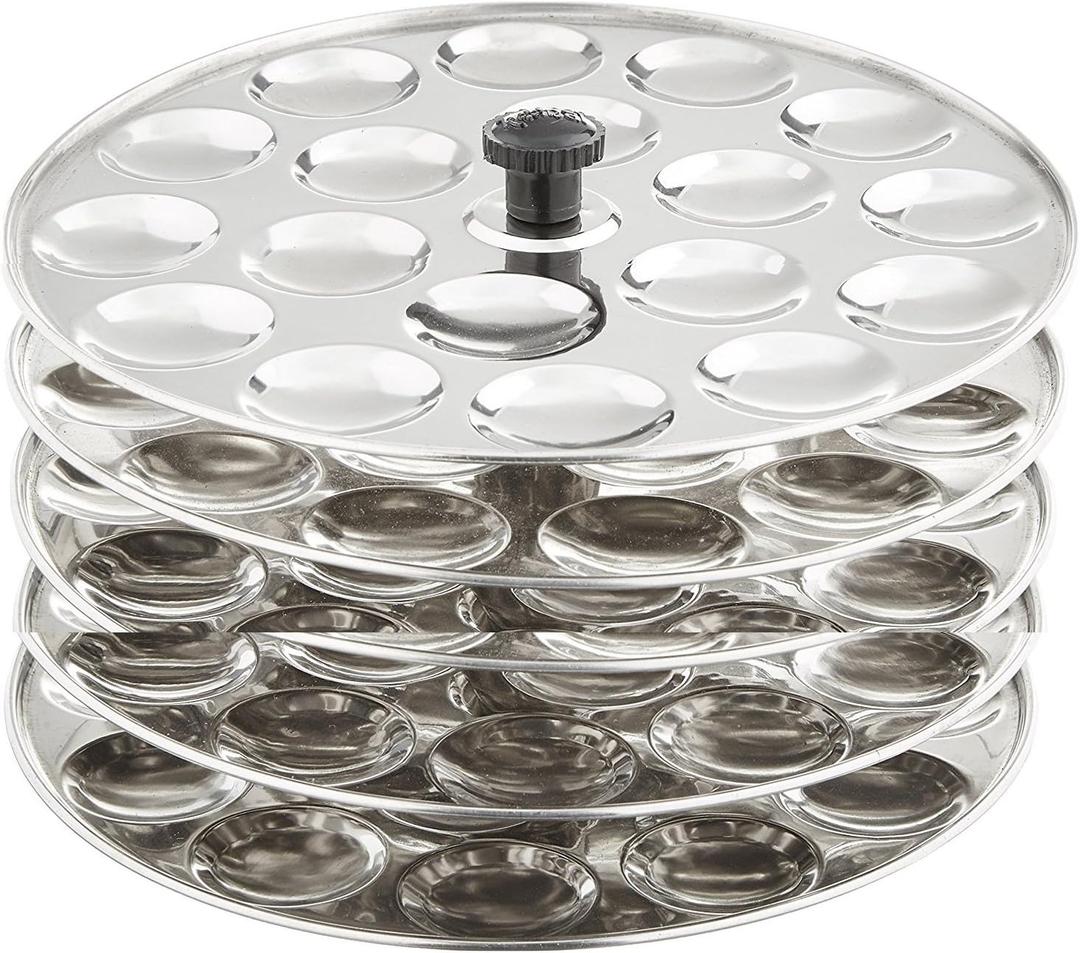 Tabakh 5-Rack Stainless Steel Mini Idli Stand, Makes 90 Idlys
