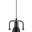 Industrial Farmhouse Pendant Light, 12" Metal Hanging Ceiling Lamp with 5FT Cord for Hallway, Kitchen Island, Sink, Dining Room, Living Room, Bar Counter, Foyer, E26 Socket, Black (Bulb Not Included)