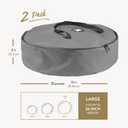 ZOBER 2 Pack Oxford Christmas Wreath Storage Container 36 Inch - Wreath Bag for Artificial Wreaths Box - Waterproof Fabric, Dual Zippered Wreaths Storage Bag With Strong Durable Handles - Gray