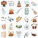 4 x Fancy Land 210Pcs Camping Temporary Tattoos for Kids Camp Party Favors
