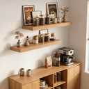 INHABIT UNION 24in Beech Floating Shelves for Wall, Set of 2, Decor Storage