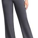POSHDIVAH Women's Creamluxe Elastic Bottoms Straight Leg Sweatpants High Waisted Casual Pants Yoga Athletic Joggers with Pockets 29" Grey X-Large