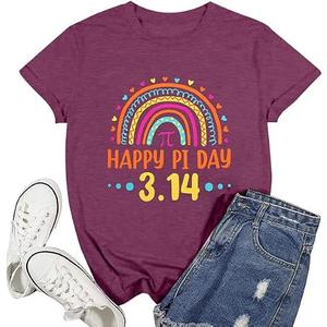 Pi Day Shirt Women Happy Pi Day 3.14 Shirts Math Teacher T-Shirt Pi Symbol Math Lover Tshirt Funny Mathematic Tee Top, Large