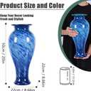 XMGZQ 20" Tall Glass Vases for Floor,Large Hand Blown Sea Glass Flowers Vase for Centerpieces,Jarrones Grandes para Sala Elegantes,for Bookshelf,Bathroom,Countertop,Indoor Office Desktop (Blue)
