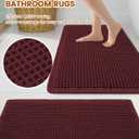 Smiry Waffle Bath Mat 30x20, Extra Soft Absorbent Bathroom Rugs, Non Slip Machine Washable Quick Dry Bath Rugs for Bathroom Floor, Tub, Shower, Home Decor Accessories, Burgundy