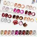 JODSONE Cat Eye Gel Nail Polish Set Pink Rose Red Sliver Collection 10 Colors Holographic Sparkle Cat Eye with Base Coat Top Coat Magnet DIY Nail Art Gift (10Color-CE-01)