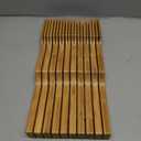 In-Drawer Knife Block Organizer - Bamboo Wood Drawer Knife Organizer-Protecting Knife Organizer Block (Not Included) (Natural, 19 Knives Dock)