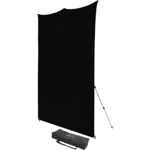 Westcott 8'x8' Black X-Drop Pro Wrinkle-Resistant Backdrop Kit - for Headshots, Portraits, Video Interviews, and Photo Booths
