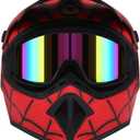 Dirt Bike Helmets Motocross Helmet Offroad Helmets BMX MX ATV Helmet with Goggles for Unisex Youth Kids DOT/FMVSS 218 Approved (Red, S)