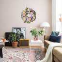 TEMPUS Spring Summer Wreath for Front Door 22 Inch Artificial Floral Wreath with Roses Peonies Hydrangeas Leaves for Door Wall Decoration Wedding Party Home Farmhouse Decoration (Multicolor)