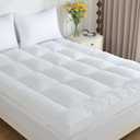 WhatsBedding 5 in Goose Feather Bed Mattress Topper,100% Cotton Fabric, Queen