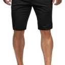 HUNGSON Men's Casual Shorts Lightweight Golf Shorts with 4 Pockets Stretch Quick Dry Comfy Work Shorts (Black)