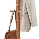 VASAGLE Solid Wood Coat Rack and Stand, Free Standing Hall Coat Tree with 10 Hooks for Hats, Bags, Purses, for Entryway, Hallway, Rubberwood, Caramel Brown URCR03WN