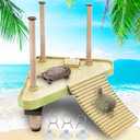 Keedolla Floating Turtle Pier and Basking Platform, Turtle Basking Platform Ramp Tortoise Reptile Floating Docks Climbing Ladder for Crabs, Frogs, Newts, Salamanders - Medium