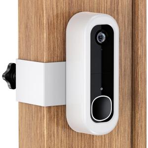 Anti-Theft Doorbell Mount Compatible with Arlo Video Doorbell 2K/HD (2nd Gen), No-Drill Adjustable Mounting Bracket for Arlo Doorbell Camera, Accessories for Apartments, Businesses Home (White)