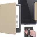 Case with Hand Strap for 6" Kindle Paperwhite (10th Generation-2018 Release,Model No.PQ94WIF),Lihght PU Leather Cover and Transparent Hard Back,with Auto Sleep/Wake,Oat Coffee