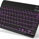 Backlit Bluetooth Keyboard Small Portable Wireless Keyboard Rechargeable Illuminated for Android Samsung Tablet Cell Phone Smartphone iPad A16 11th 10th Generation iPad Pro Air Mini iPhone (Black)