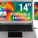 ELECROW Portable Monitor with Keyboard, 14 Inch Lapdock Display with Built-in Battery & RPi5 Adapter, 1080P FHD IPS USB C Computer Monitors Compatible with Raspberry Pi, PC, Phone, Mac, Game Console