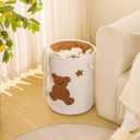 Kids Laundry Basket Nursery Hamper Baby Laundry Basket Stuffed Animal Toys Storage Baskets for Toddler Room Decor, Dirty Clothes Hampers with Drawstring Closure for Bedroom/Living Room/Nursery, Bear, 15.75"L x 15.75"W x 18.11"H