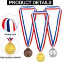 3 PCS Gold Silver Bronze Award Medals, 1st 2nd 3rd Award Medals with Neck Ribbon Olympic Style Winner Awards for School Sports Meeting Sports Competitions Celebration Souvenir