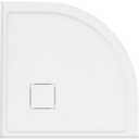 Carlton Marquette 32" x 32" Round Corner Double-Threshold Shower Pan Base with Center Drain in Glossy White
