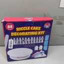 Riccle 88 pcs Cake Decorating Kit with Cake Turntable - Includes 50 Disposable + 2 Reusable Piping Bags and Tips Set, 24 Icing Piping Tips, 2 Spatulas, 3 Icing Comb Scraper, Baking Supplies