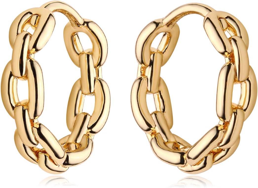 LOYATA Gold Huggie Hoop Earrings 14K Gold Plated Dainty Small Simple Hypoallergenic Jewelry Gift for Women