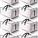 8 Pack Large Strong Moving Bags with Zippers & Carrying Handles - Water-Resistant - Heavy Duty Storage Tote for Space Saving, Fold Flat, Alternative to Moving Box (Semi-Transparent)