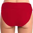Women's Bathing Suit Bottoms Full Coverage Ruched Bikini Tankini Bottom Swimsuit Brief (Red, XL)