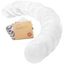 Organic Nursing Pads - 14 Washable Breast Pads for Breastfeeding, Wash Bag, Viscose Derived from Bamboo Reusable Nipple Covers for Breastfeeding Essentials, Soft & Absorbent(Soft White, L 5")