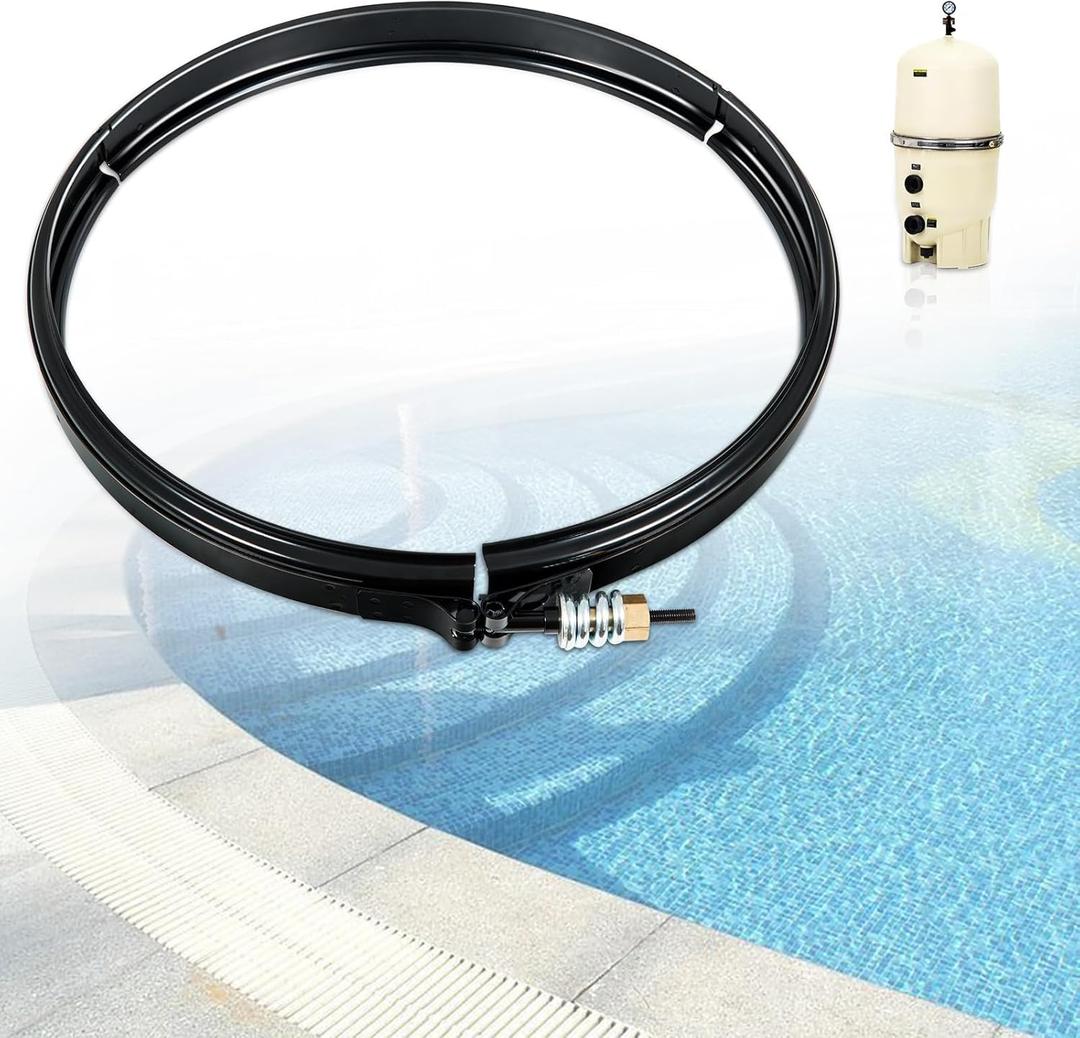 Upgrade 190003 Tension Control Clamp Kit and Spa Filter, Compatible with Pentair FNS Plus, Clean & Clear Plus, Quad DE Filters Steel Pool Filter Pumps, 23-1/4" Length