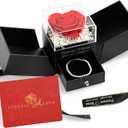 LIFELUM Mother's Gifts for Women Luxury Gifts Heart Preserved Roses in a Box with Bracelet,Gift for Mom,Real Eternal Rose Anniversary Set Gift for Her