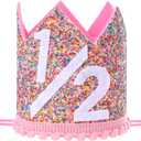 Half Birthday Crown Rainbow Crown for Half Birthday Party Props Soft Felt Party Decoration Hair Accessory Joyful