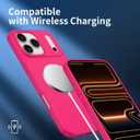 2 x Compatible with iPhone 17 Pro Case, Shockproof Liquid Silicone Protective Phone Case with Soft Anti-Scratch Microfiber Lining Ultra Slim Drop Protection Phone Cover(Rose Red)