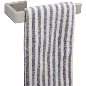 TocTen Hand Towel Holder/Towel Ring - Thicken SUS304 Stainless Steel Bathroom Hand Towel Hanger, 9 Inch Heavy Duty Wall Mounted Towel Rack, Square Hand Towel Bar for Bathroom Hardware (Brush, 9 in)