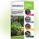 Raindrip SDGCBHP Automatic Drip Irrigation Watering Kit with Timer for Ground Cover & Flower Beds, Waters up to 200 Sq. ft, Timer with Customizable Settings & 13 GPH Half-Circle Adjustable Sprayers, Black;Galvanized Steel;Brown, No Size