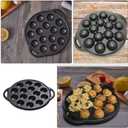 Cabilock Mini Cake Pans Cast Iron Snail Escargot Plate 15 Compartment Holes Black Pancake Mold