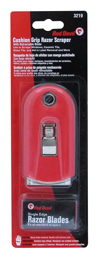 Red Devil 3219 Soft Grip Push Pull Window Scraper with 5 Blades