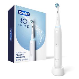 Oral-B Rechargeable Electric Toothbrush, iO3 Clean & Protect, 3 Cleaning Modes, Visible Pressure Sensor, White